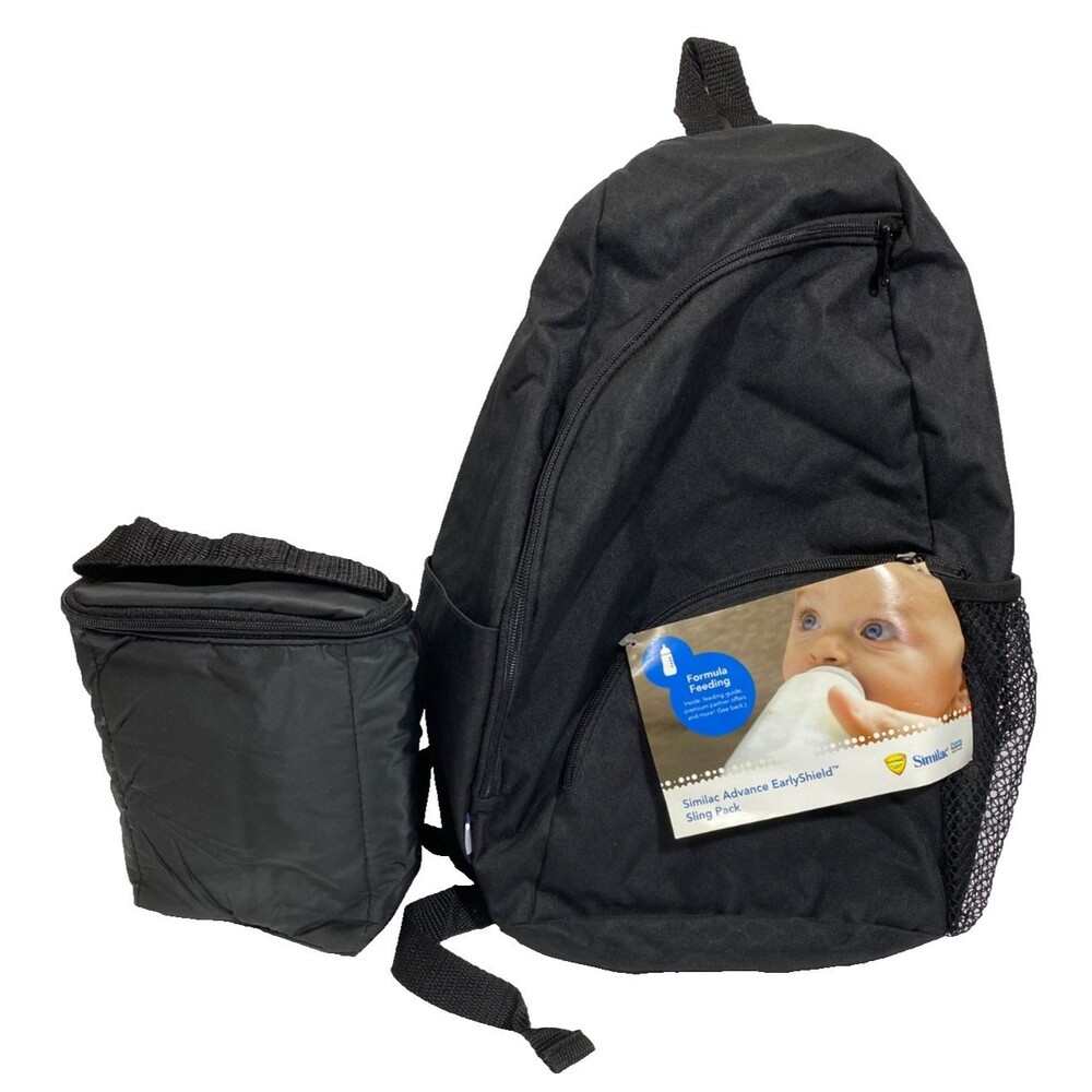 NEW Similac Diaper Bag Back Pack + Bottle Cooler & 2 Ice Packs~Black NWT - Picture 3 of 5